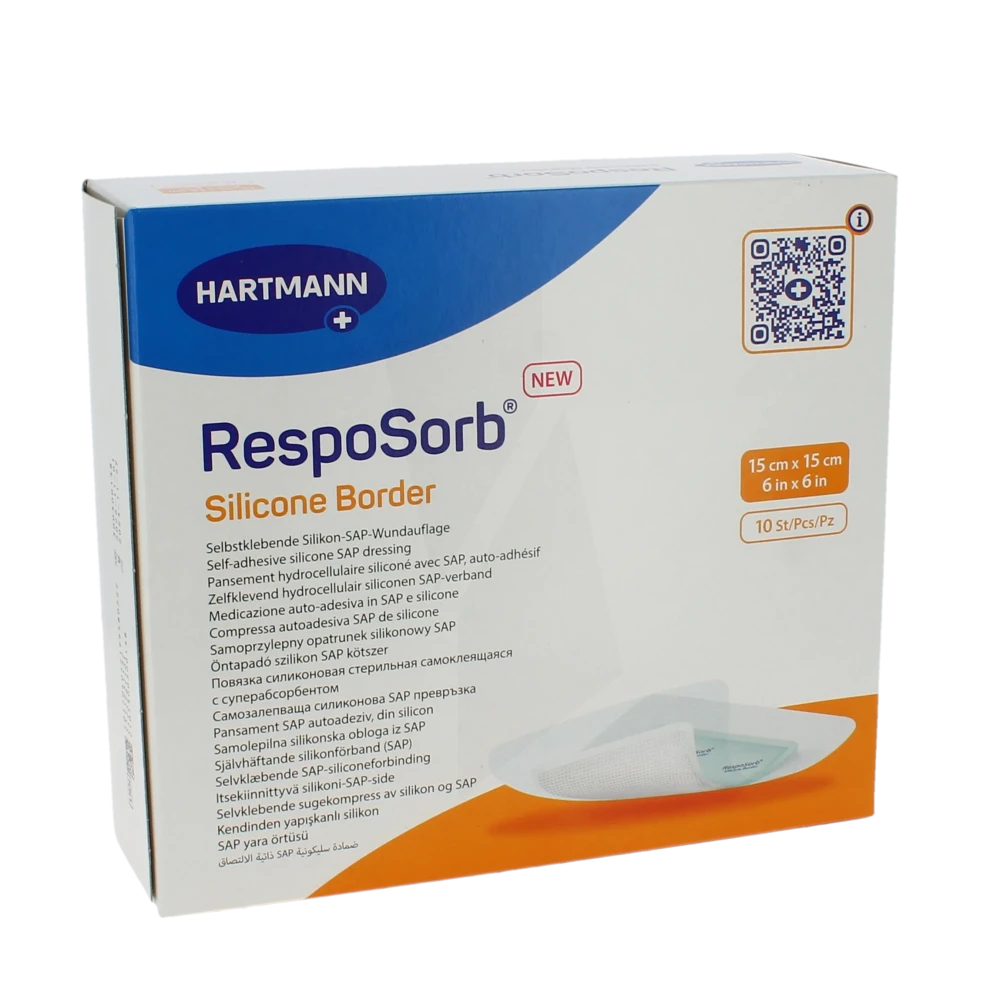 Resposorb Silicone Border Pans Absorption Importante 15x15cm B/10