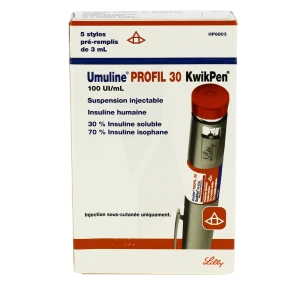 Umuline Profil 30 Kwikpen 100 Ui/ml, Suspension Injectable