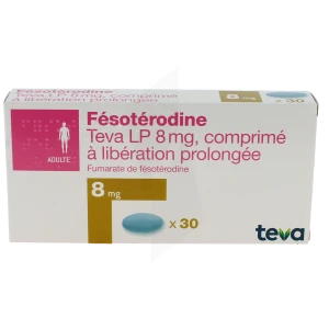 Fesoterodine Teva Lp 8 Mg, Comprimé à Libération Prolongée