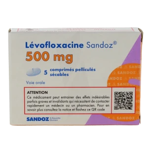 Levofloxacine Sandoz 500 Mg, Comprimé Pelliculé Sécable