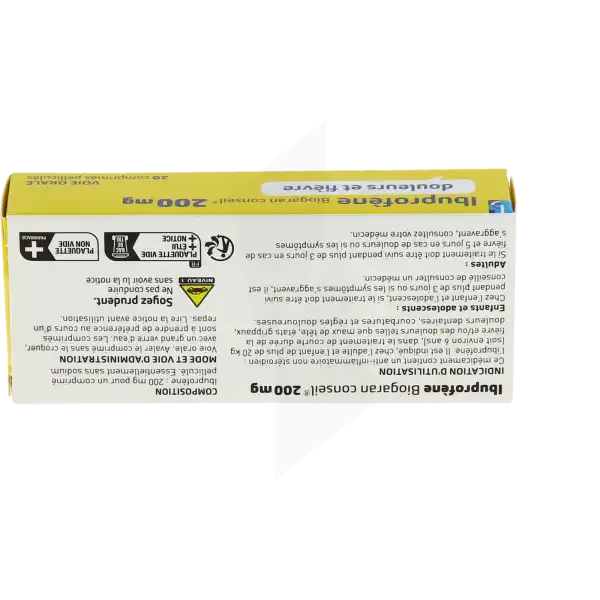 Ibuprofene Biogaran Conseil 200 Mg, Comprimé Pelliculé