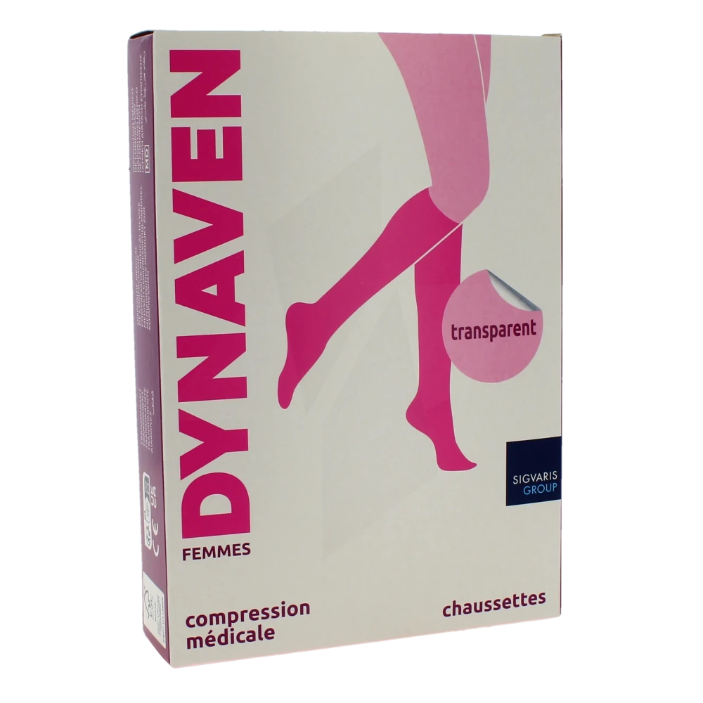 Sigvaris Dynaven Transparent Chaussette Classe 2 Femme Noir Normal S