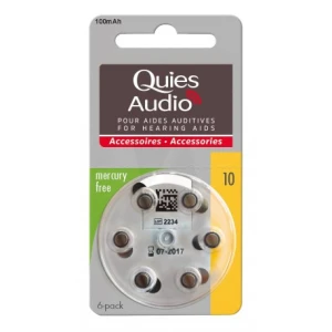 Quies Audio Pile Auditive Modèle 10 Plq/6