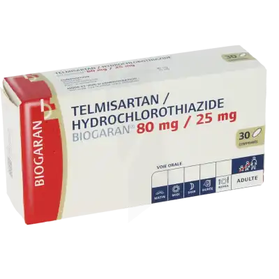 Telmisartan/hydrochlorothiazide Biogaran 80 Mg/25 Mg, Comprimé à CANALS