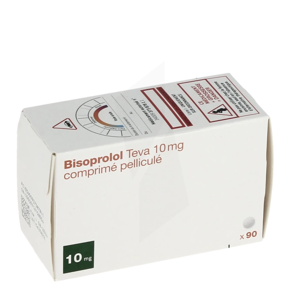 Bisoprolol Teva 10 Mg, Comprimé Pelliculé