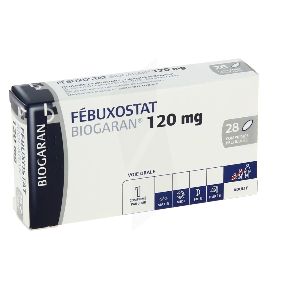 Febuxostat Biogaran 120 Mg, Comprimé Pelliculé