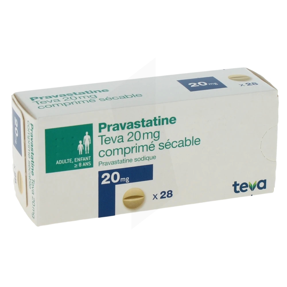 Pravastatine Teva 20 Mg, Comprimé Sécable