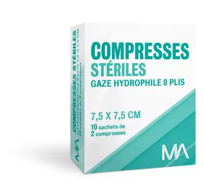 Marque Conseil Compresse Stérile Gaze Hydrophile 7,5x7,5cm 10 Sachets/2 à Mérignac
