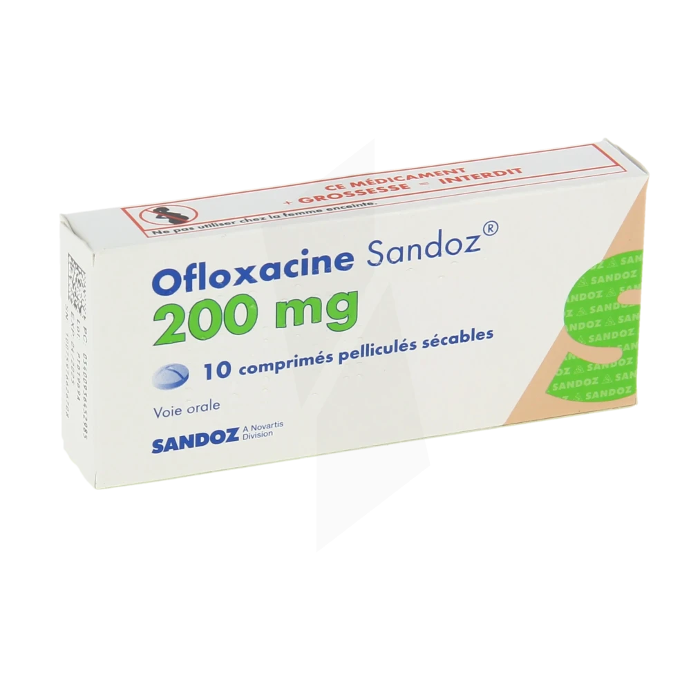 Ofloxacine Sandoz 200 Mg, Comprimé Pelliculé Sécable