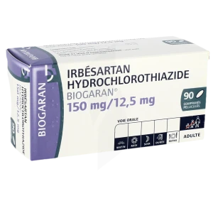 Irbesartan/hydrochlorothiazide Biogaran 150 Mg/12,5 Mg, Comprimé Pelliculé