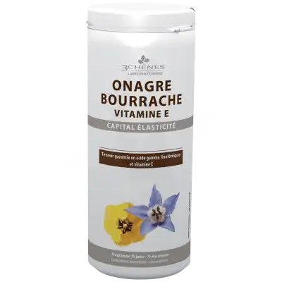 3 CHENES Onagre Bourrache Vitamine E Caps B/150