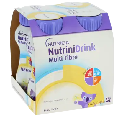 Nutrinidrink Multi Fibre Nutriment Vanille 4bouteilles/200ml à SAINT-MARCEL