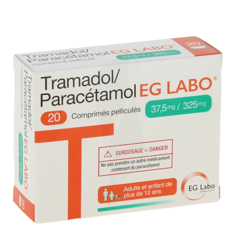 Tramadol/paracetamol Eg Labo 37,5 Mg/325 Mg, Comprimé Pelliculé