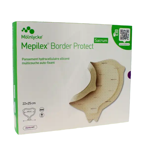 Mepilex Border Sacrum Protect Pansement Hydrocellulaire Siliconé 22x25 Cm Boîte De 10