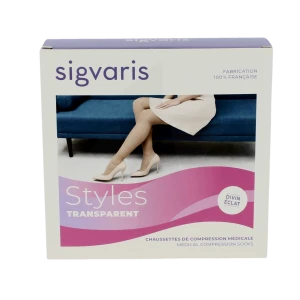 Sigvaris Styles Transparent Chaussettes  Femme Classe 2 Beige 120 Xsmall Normal