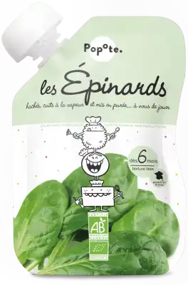 Popote Epinards Bio Gourde/120g à Caumont-sur-Durance
