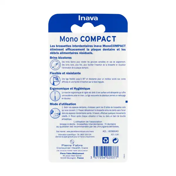 Inava Brossettes Mono Compact Vert 2,2mm Iso6 B/4