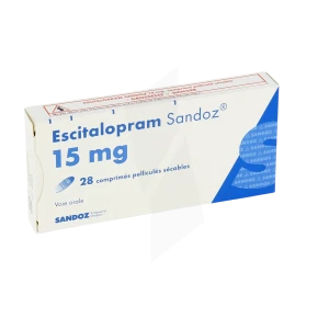Escitalopram Sandoz 15 Mg, Comprimé Pelliculé Sécable