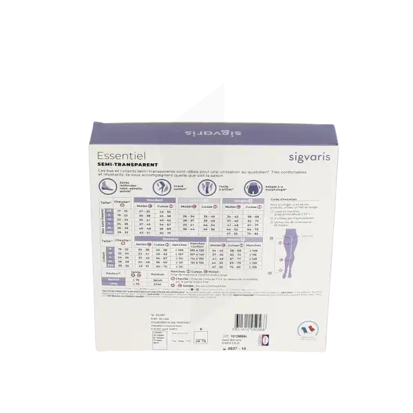 Sigvaris Essentiel Diaphane Semi-transparent Bas Auto-fixants Morpho- Classe 2 Femme Dune Normal S