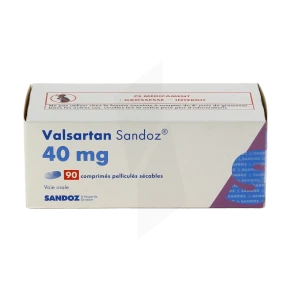 Valsartan Sandoz 40 Mg, Comprimé Pelliculé Sécable