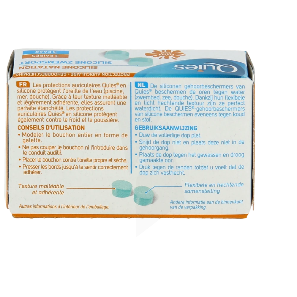 Pharmacie du Busca - Parapharmacie Quies Protection Auditive Silicone  SpÉcial Natation Enfant B/3paires - Toulouse