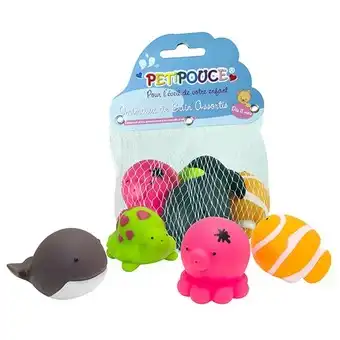 Filet animaux de bain Petipouce®Composé de 4 jouets