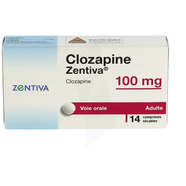Clozapine Zentiva 100 Mg, Comprimé Sécable