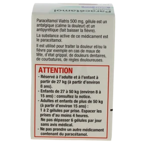 Paracetamol Viatris 500 Mg, Gélule
