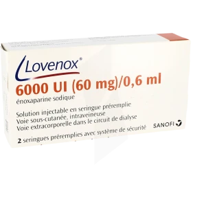 Lovenox 6 000 Ui (60 Mg)/0,6 Ml, Solution Injectable En Seringue Préremplie