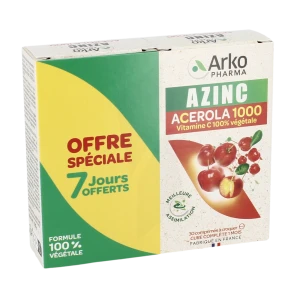Azinc Vegetal AcÉrola 1000 Vitamine C Cpr À Croquer 2b/30