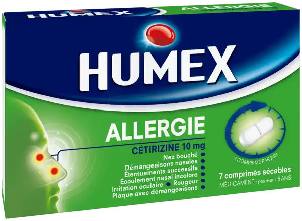Humex Allergie Cetirizine 10 Mg, Comprimé Pelliculé Sécable