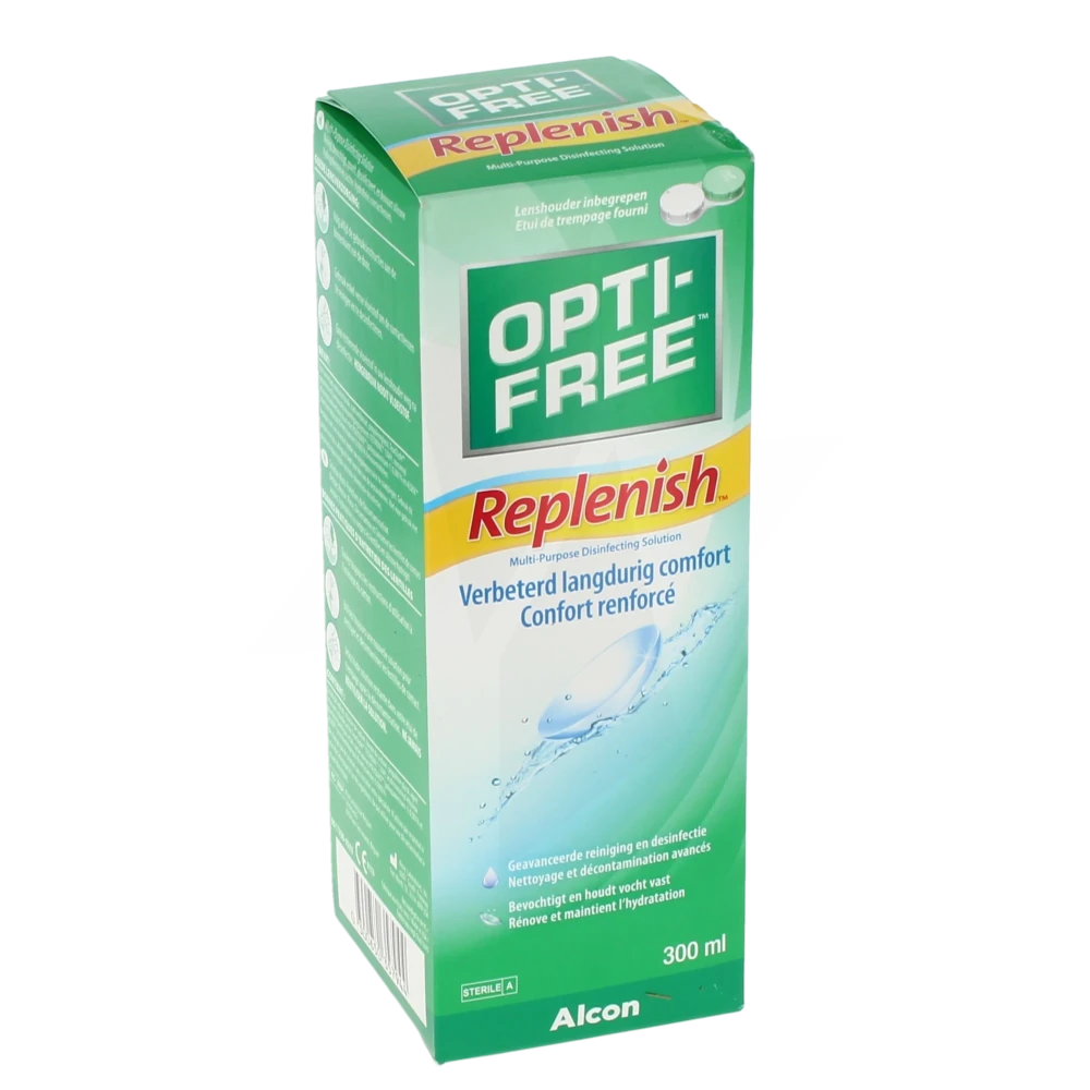 Alcon Opti-free Replenish Solution Multifonctions De Décontamination Des Lentilles Souples 300ml