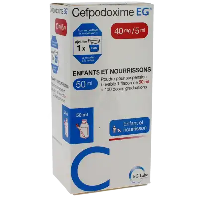 Cefpodoxime Eg Enfants Et Nourrissons 40 Mg/5 Ml, Poudre Pour Suspension Buvable à Abbeville