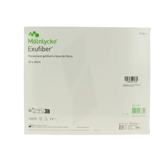 Exufiber Plaque Stérile 20x20cm B/10