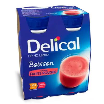 Delical Boisson Hp Hc Lactée Nutriment Fruits Rouges 4 Bouteilles /200ml à Pau