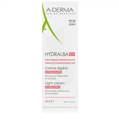 Aderma Hydralba Uv 20 Emulsion Légère 40ml à PARON