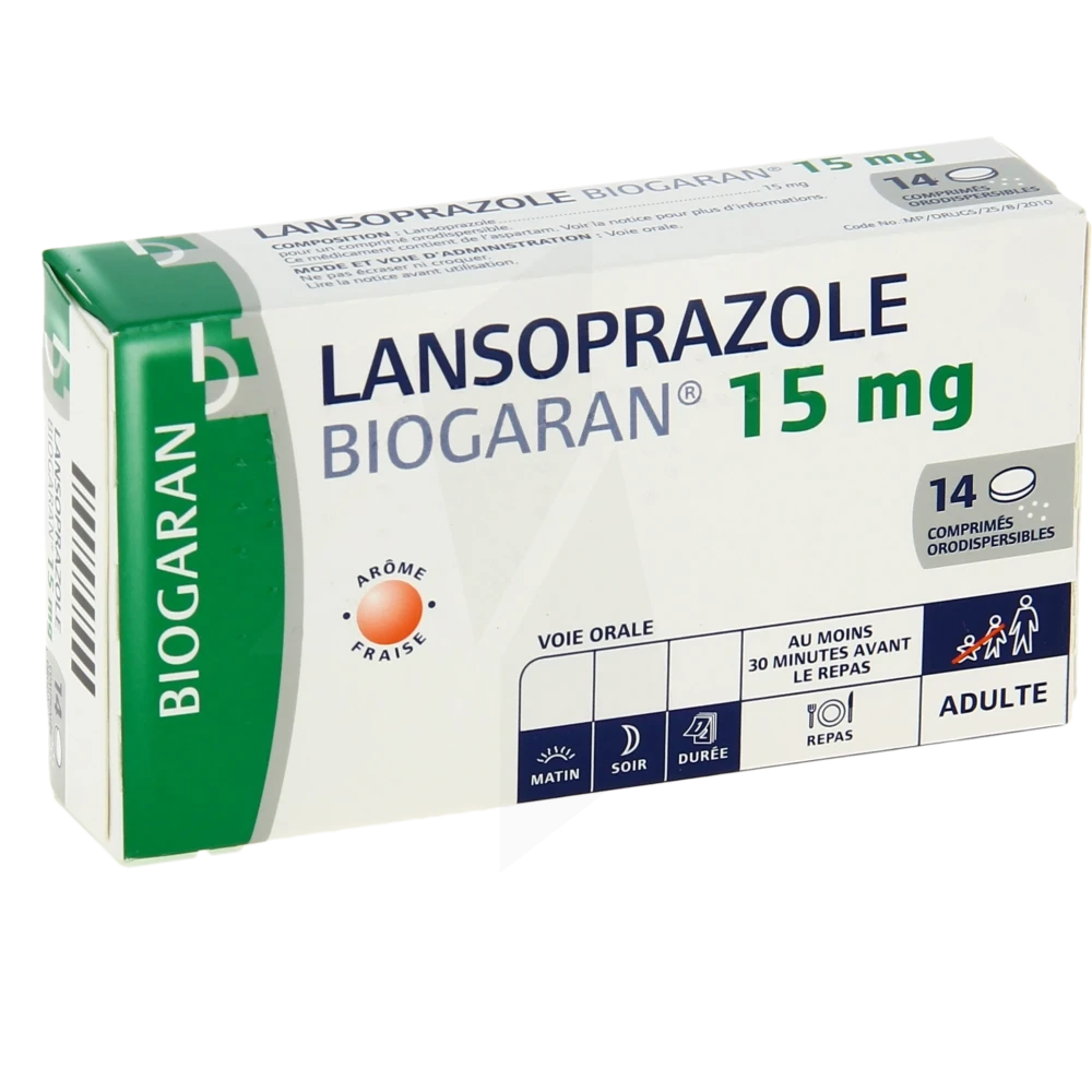 Lansoprazole Biogaran 15 Mg, Comprimé Orodispersible