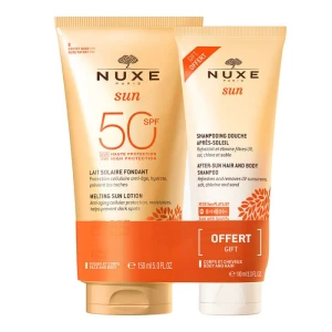 Nuxe Sun Spf50 Lait Fondant Haute Protection T/150ml + Shampooing Douche Après-soleil