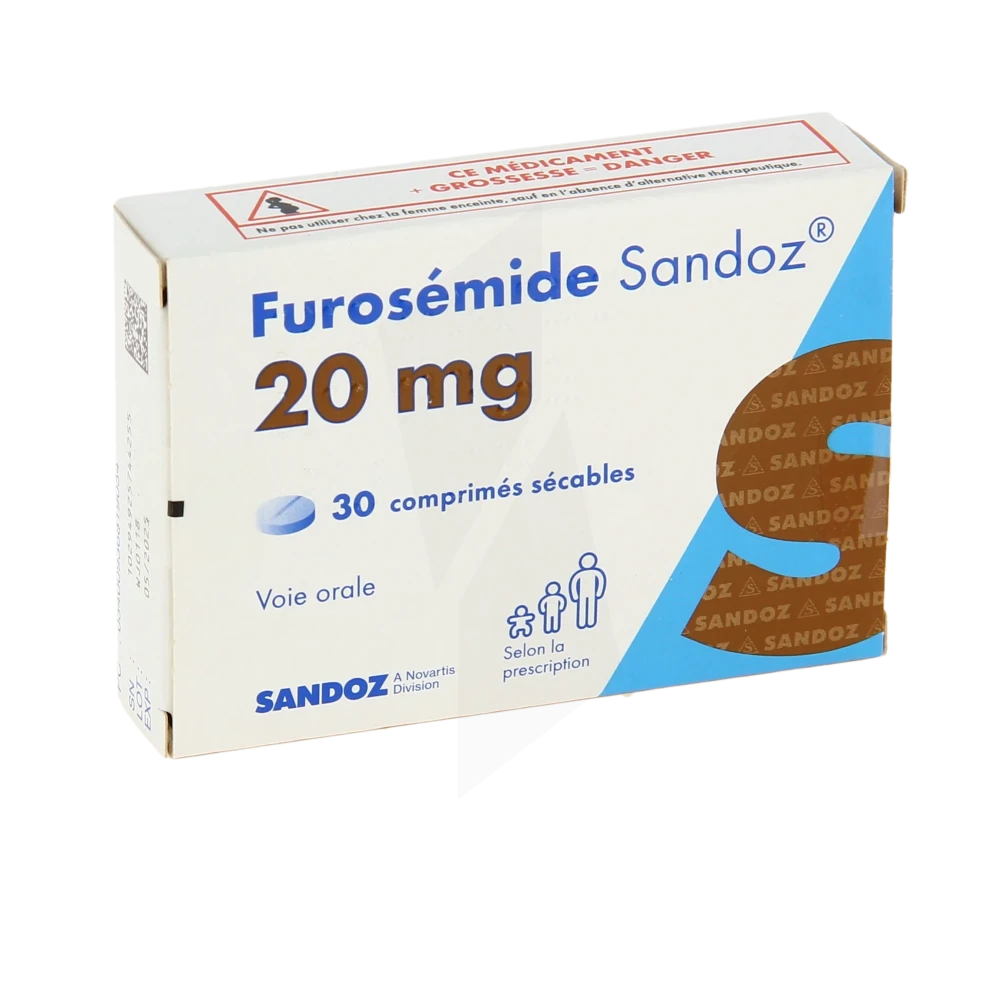 Furosemide Sandoz 20 Mg, Comprimé Sécable