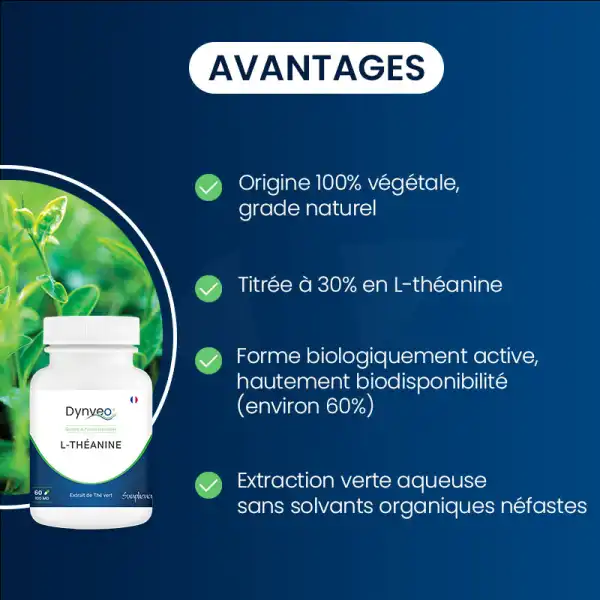 Dynveo L Theanine Vegetale Sunphenon® 100mg 60 Gélules