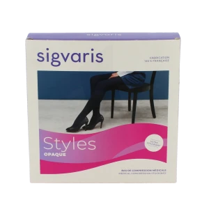 Sigvaris Styles Opaque Bas Auto-fixants  Femme Classe 2 Noir Medium Normal