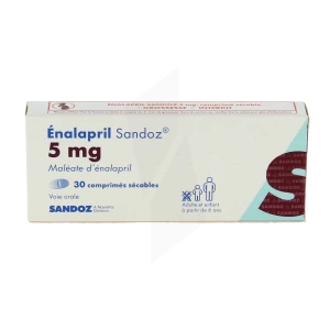 Enalapril Sandoz 5 Mg, Comprimé Sécable