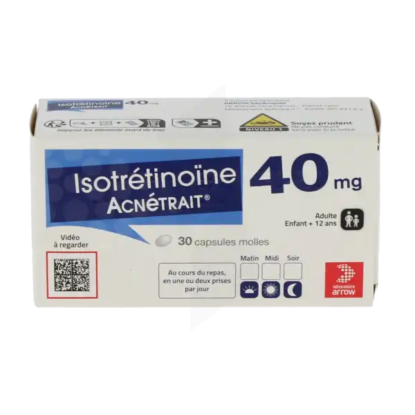 Isotretinoine Acnetrait 40 Mg, Capsule Molle
