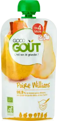 Good Goût Alimentation Infantile Poire Williams Gourde/120g à Le Teich