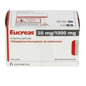 Eucreas 50 Mg/1000 Mg, Comprimé Pelliculé
