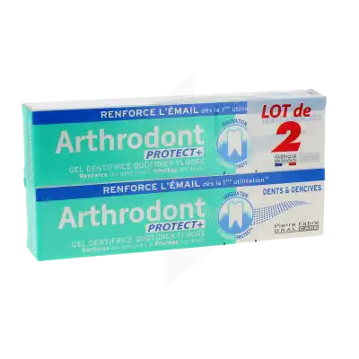 Arthrodont Protect+ Gel Dentifrice Fluoré Protection Gencives Et Dents 2 Tubes De 75 Ml à BOURBON-LANCY