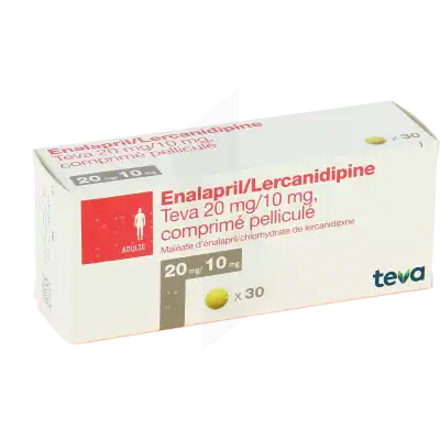 Enalapril/lercanidipine Teva 20 Mg/10 Mg, Comprimé Pelliculé à Clermont-Ferrand