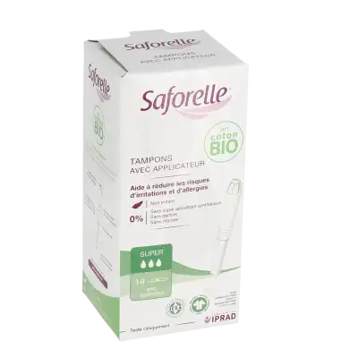 Saforelle Coton Protect Tampon Avec Applicateur Super B/14 à Bordeaux