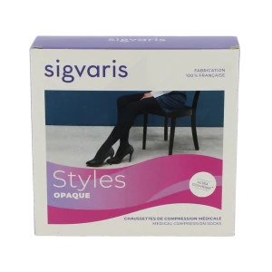 Sigvaris Styles Opaque Chaussettes  Femme Classe 2 Noir Large Normal