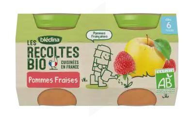 Blédina Les Récoltes Bio Pommes Fraises 2 Pots/130g à Paris